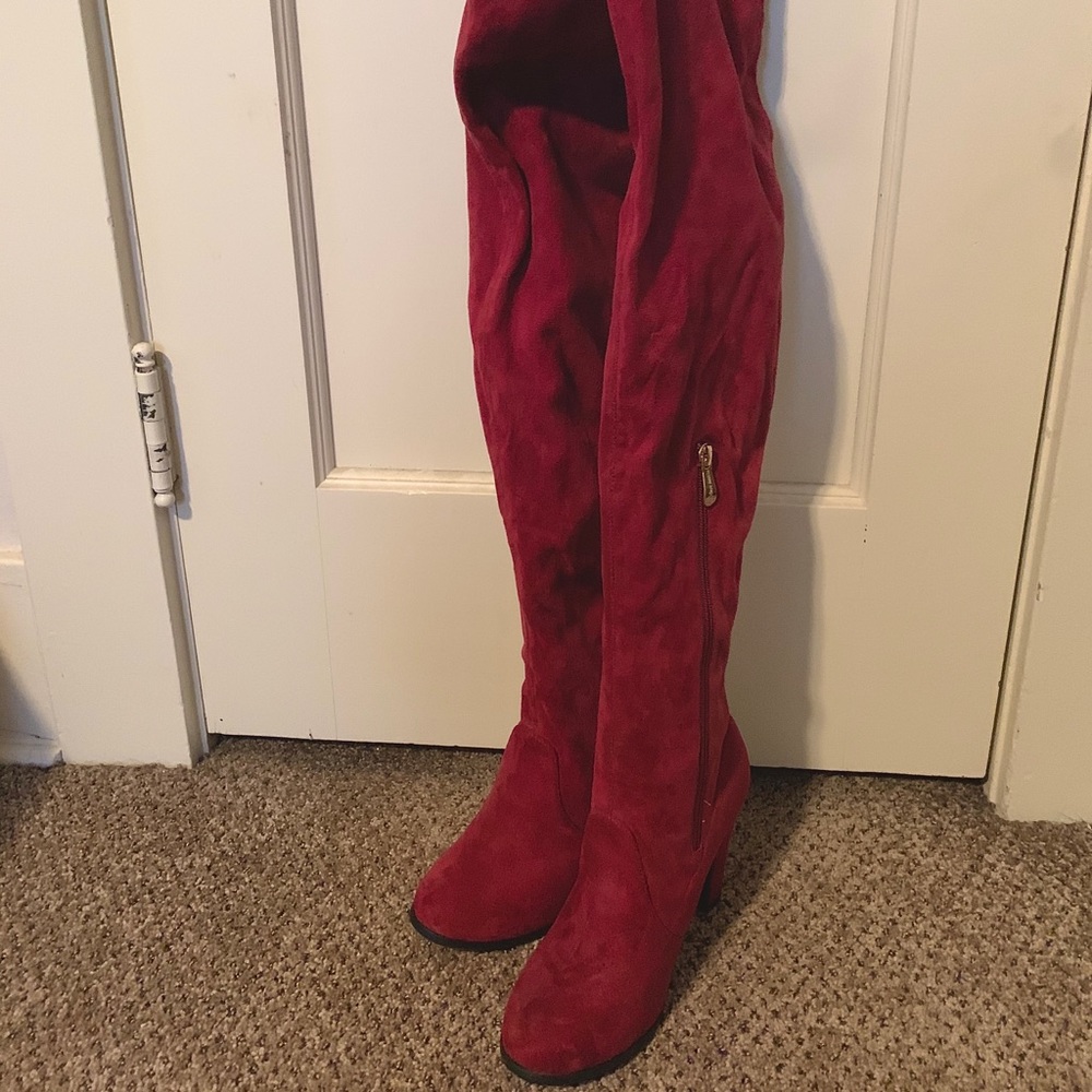 Cape Robbin Red Thigh High Boots